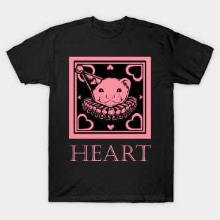 Love Ferret In Pink - Heart Quote - Borderless Version T-Shirt